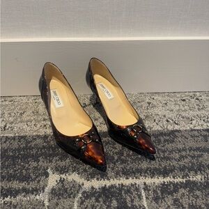 Jimmy Choo Black and Brown Heels with Embellishments